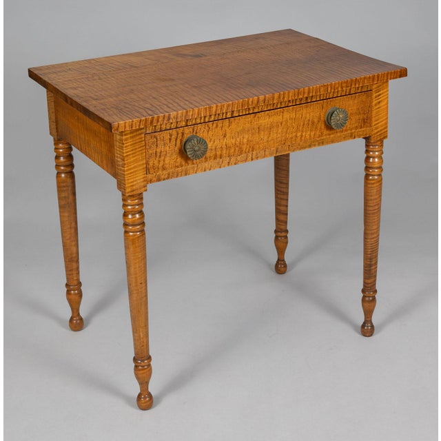 Early 19th Century American Federal Tiger Maple Side Table For Sale - Image 5 of 9