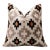 Luxury Neutral Ikat Velvet Throw Pillow 20x20 | Handmade Designer Silk Velvet Cushion For Sale