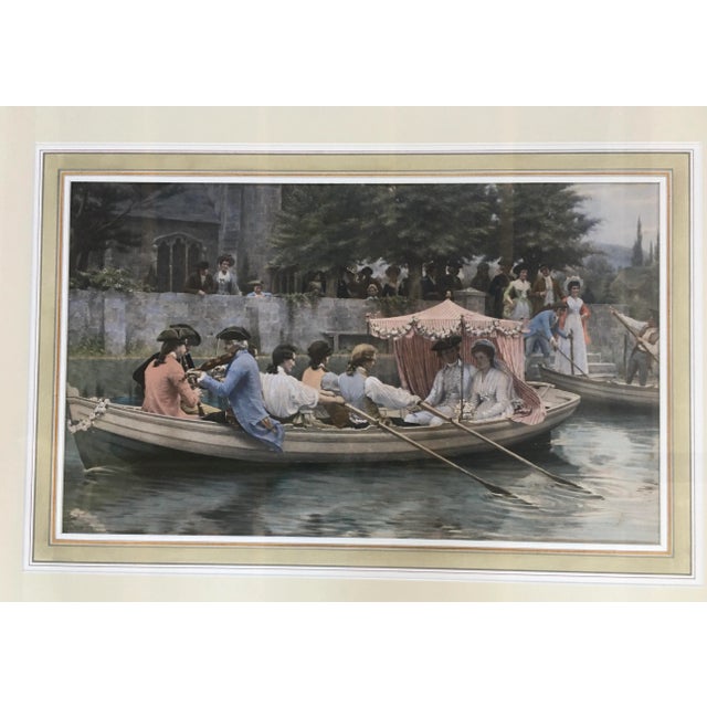 Victorian "The Wedding Party" Victorian Lithograph by Sir Frederic Leighton, 1st Baron Leighton From Fortnum & Mason Permanent Collection. For Sale - Image 3 of 13