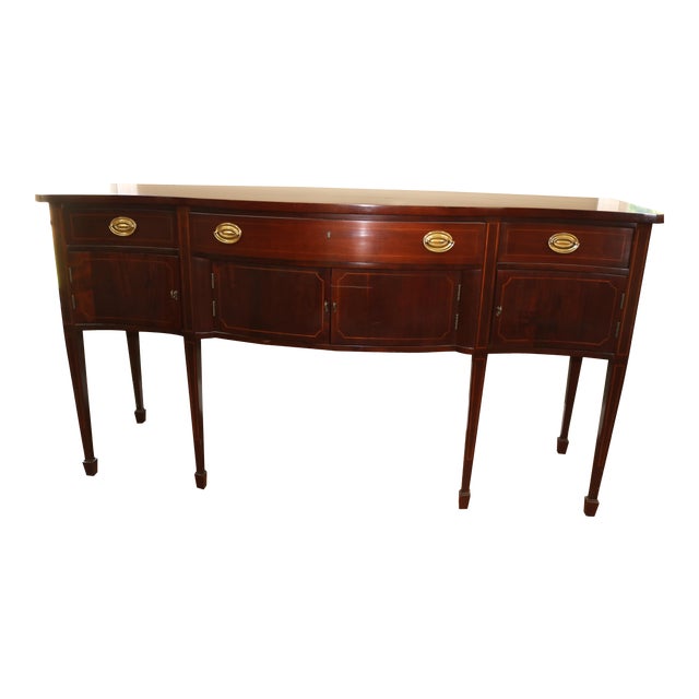 English Traditional Solid Mahogany & Inlaid Mt Vernon Sideboard Buffet Chairish