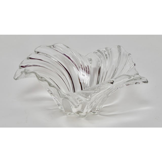 Vintage Mikasa "Belle Epoque" Large Glass Sculptural Bowl For Sale - Image 4 of 4
