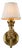Art Deco Brass Hand-Form Torch Wall Sconce with White Pleated Shade, 1930s For Sale