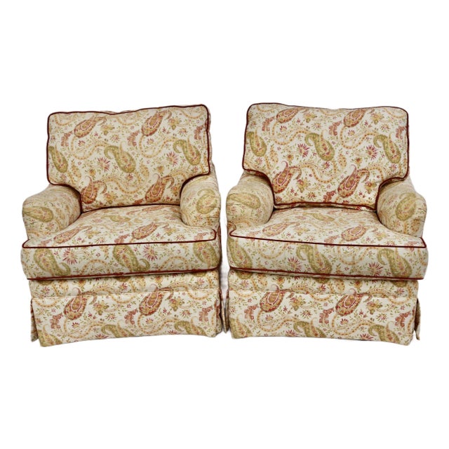 Thomasville Furniture English Arm Chairs - A Pair For Sale