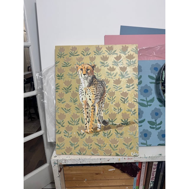 Block Print With Cheetah Painting For Sale - Image 11 of 14