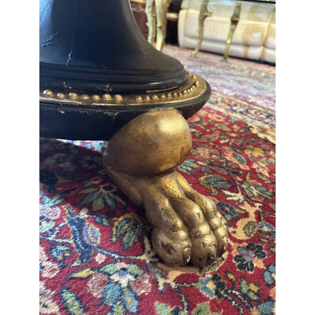 Neoclassical Style Round Marble Top Wood Pedestal Coffee Table For Sale - Image 4 of 10