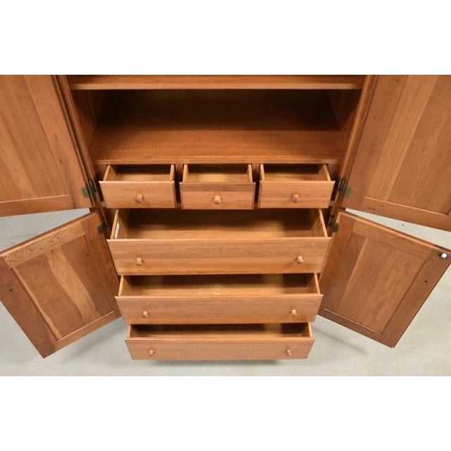 Cherry Shaker Style Tall Armoire Dresser For Sale - Image 10 of 10