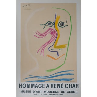 Homage to René Char Poster attributed to Pablo Picasso, 1969 For Sale