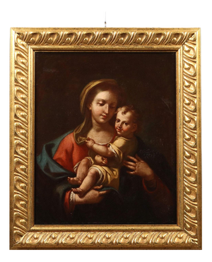Virgin Mary with Child, Oil on Canvas, 17th Century