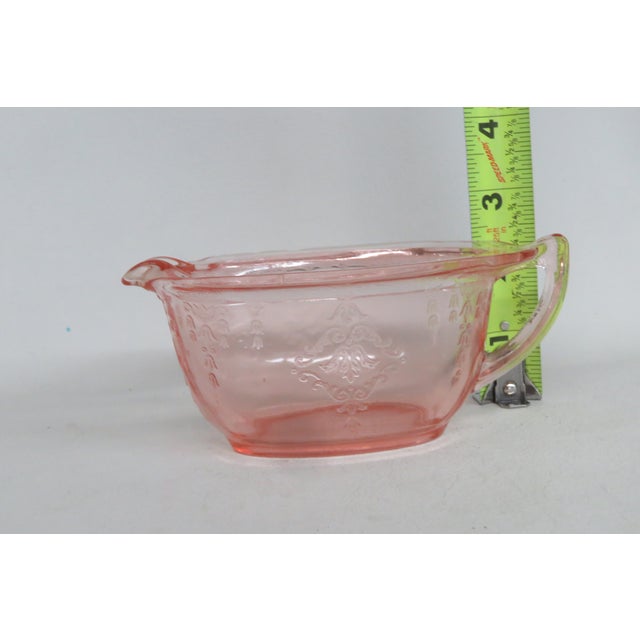 Vintage Anchor Hocking Princess Pink Open Creamer Dish Depression Glass For Sale - Image 13 of 15