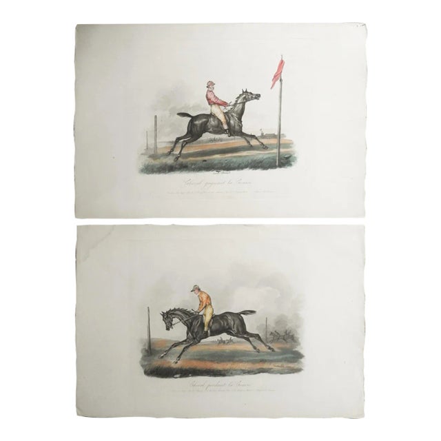 Mid 20th Century Race Horse Prints After Carle Vernet - a Pair For Sale