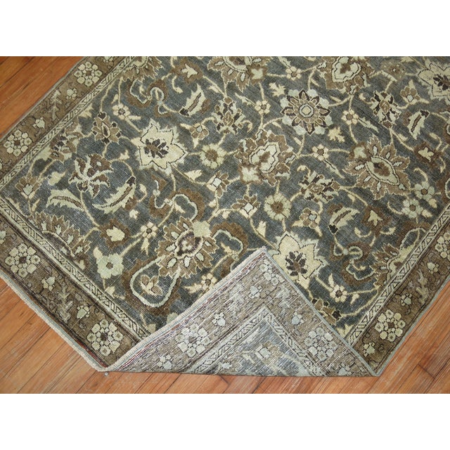 Early 20th Century Green Antique Persian Heriz Rug, 4'2'' X 6' For Sale - Image 5 of 7