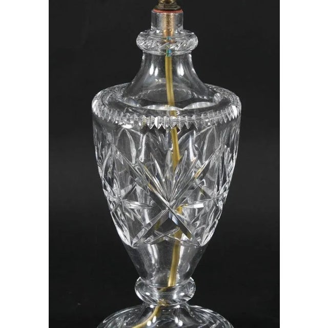 Glass Late 20th Century Vintage English Cut Glass Table Lamp For Sale - Image 7 of 11