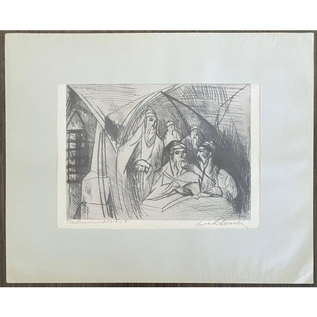 Isaac Lichtenstein 1, Bezalel School Jerusalem Israeli Judaica Etching For Sale - Image 9 of 9