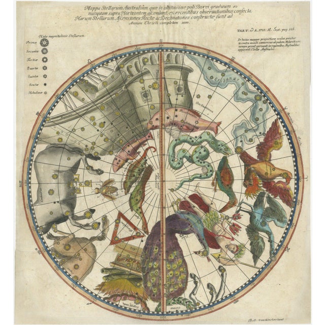 1711 star chart of the southern sky - "mappa stellarum australium quae in altitudine poli borei graduum" this beautiful...