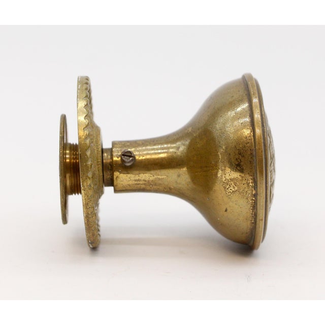 Antique Basket Weave Dummy Door Knob With Matching Rosette For Sale - Image 4 of 6
