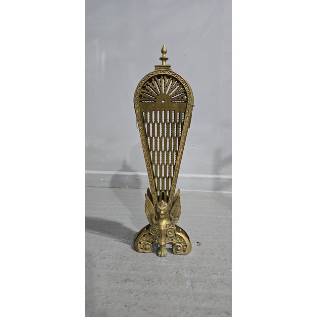 Gold Brass Peacock Fire Screen, 1920 For Sale - Image 8 of 9