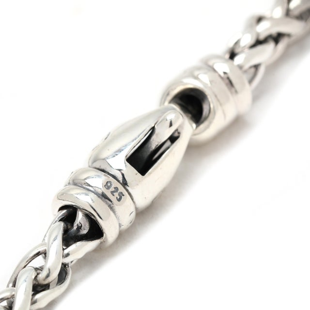 Modern David Yurman Wheat Chain Necklace, Sterling Silver, Length 16 Inches For Sale - Image 3 of 6