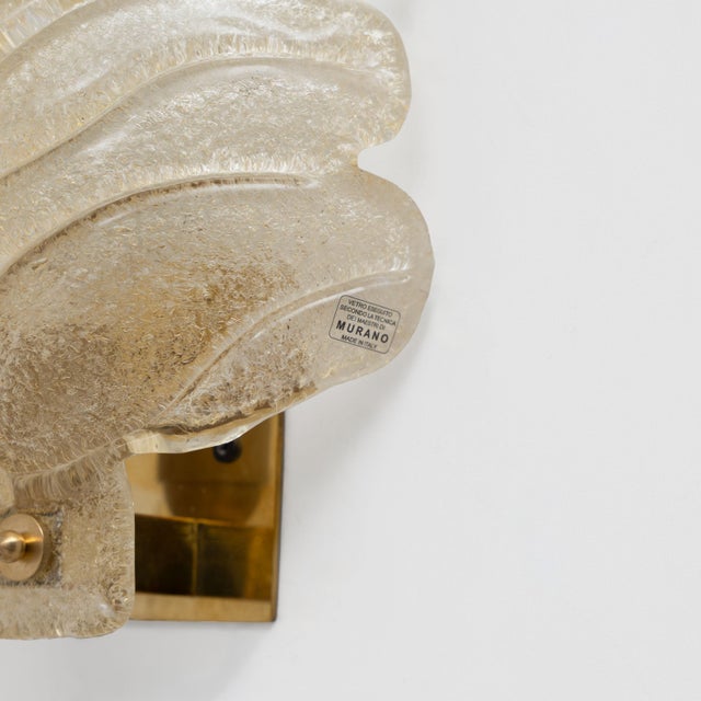 Mid-Century Modern Murano Glass Gold Leaf Sconces, 2000, Set of 2 For Sale - Image 6 of 8