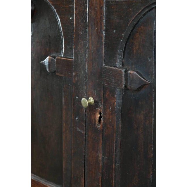 Antique English Oak Cabinet on Stand, 1600s For Sale - Image 9 of 18