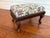Vintage English Linen Floral Upholstered Wooden Footstool For Sale - Image 12 of 12