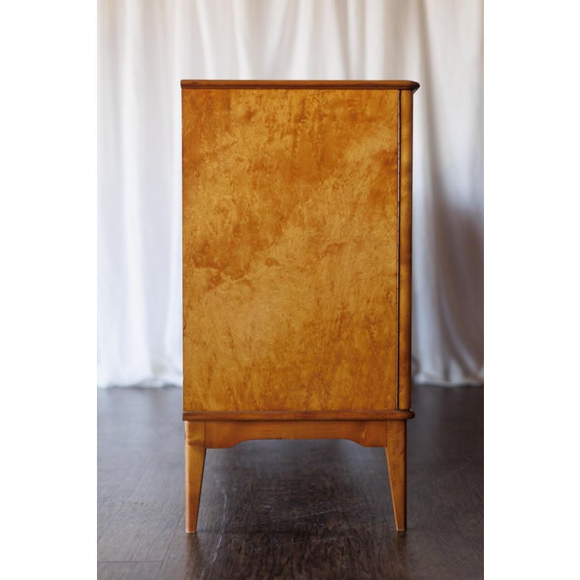 1950s Mid Century Flame Birch Sideboard For Sale - Image 5 of 15