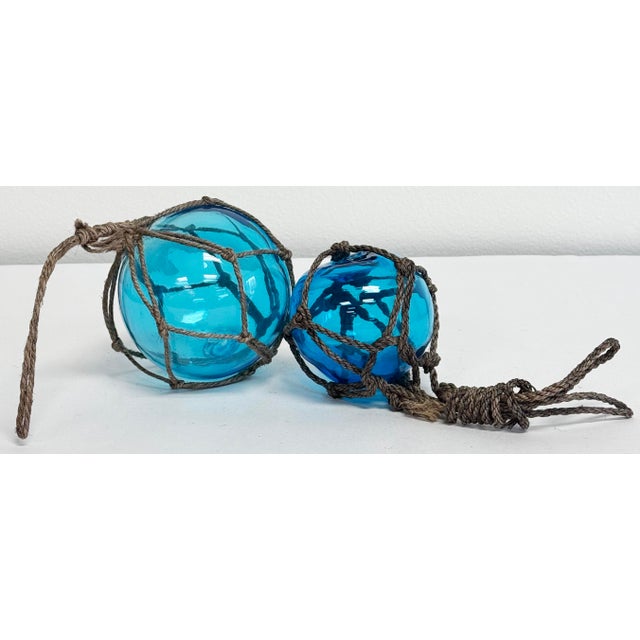 Vintage Blown Glass Fishing Buoys, a Pair For Sale In Kansas City - Image 6 of 6