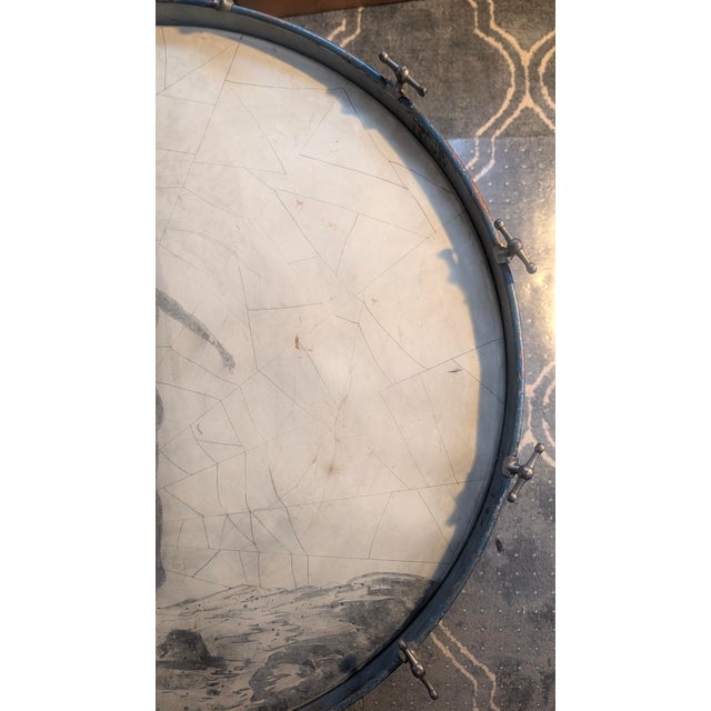 1920s Slingerland Art Deco Hand-Painted Bass Drum With Dancing Nymph & Spiderweb” For Sale - Image 9 of 12