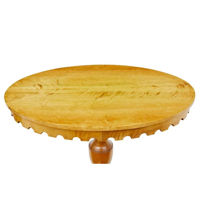Small Swedish Oval Birch Side Table, 1890s For Sale - Image 6 of 8