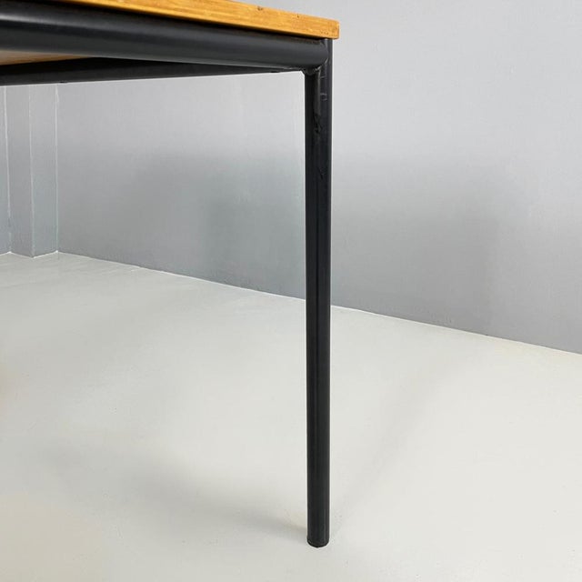 Italian Modern Dining Table or Desk in Wood and Black Metal, 1980s For Sale - Image 16 of 18