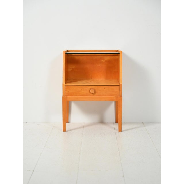 Vintage Scandinavian Bedside Table in Birch Burl, 1940s For Sale - Image 11 of 11