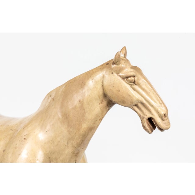 Ceramic Large, Han-Style Horse Sculpture For Sale - Image 7 of 8