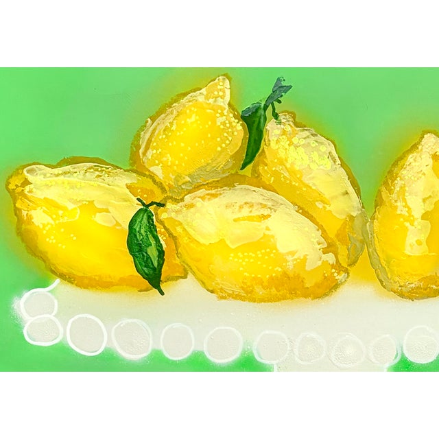 Lemons White Pedestal No. 1 is my contemporary interpretation of the classic fruit still life, featuring bright yellow...