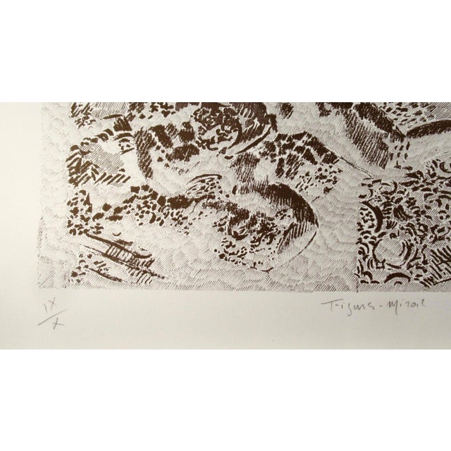 Late 20th Century Francois Rouan Figure Miroir C. 1980 Original Print For Sale - Image 5 of 6