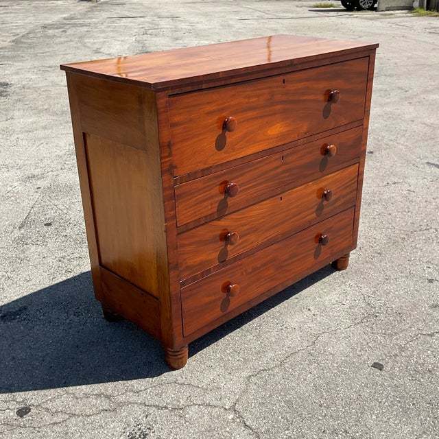 Vintage Flame Mahogany Four-Drawer Chest For Sale - Image 4 of 12