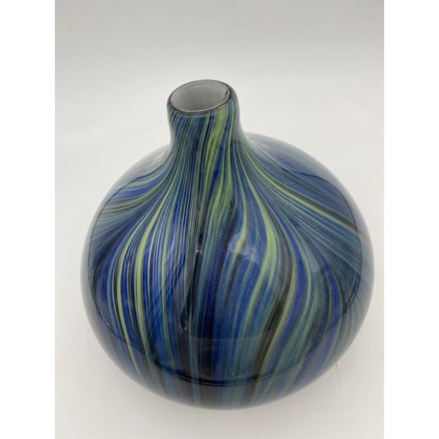 Mid-Century Modern Mid-Century Handblown Swirl Murano Glass Vase For Sale - Image 3 of 5