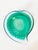 A vibrant and lovely vintage Murano hand blown glass leaf catch all dish in teal. The design has beautiful bubbles...