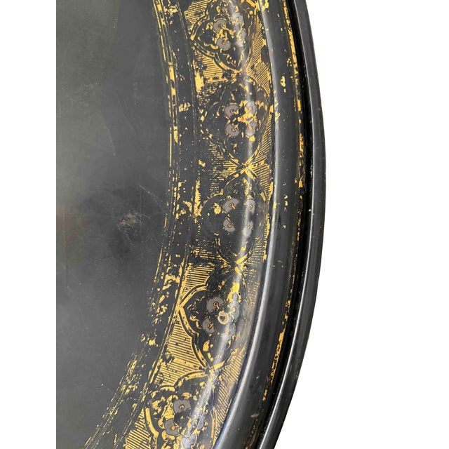 Chinoiserie English Papier Mache Table on Faux Bamboo Stand For Sale - Image 3 of 6