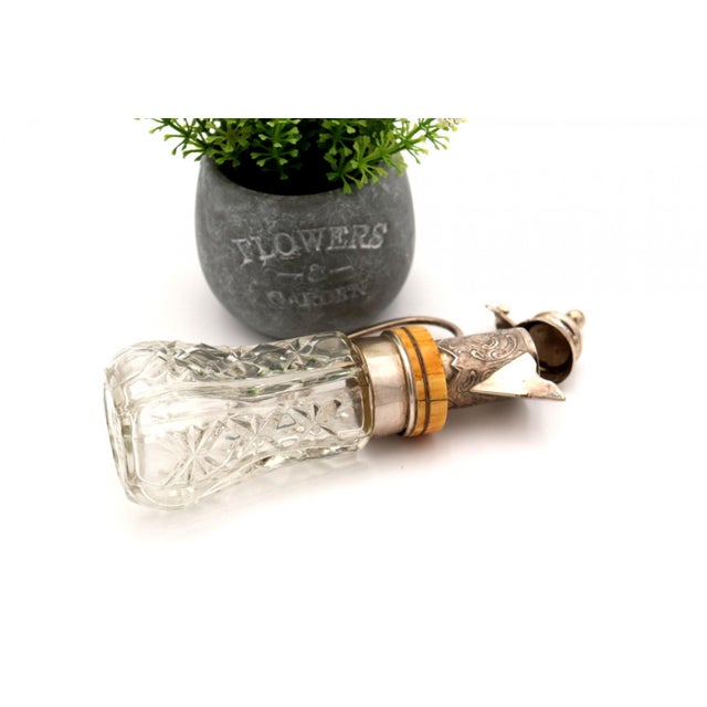 Cut Glass Jar with Silver Lid and Frame For Sale - Image 5 of 7