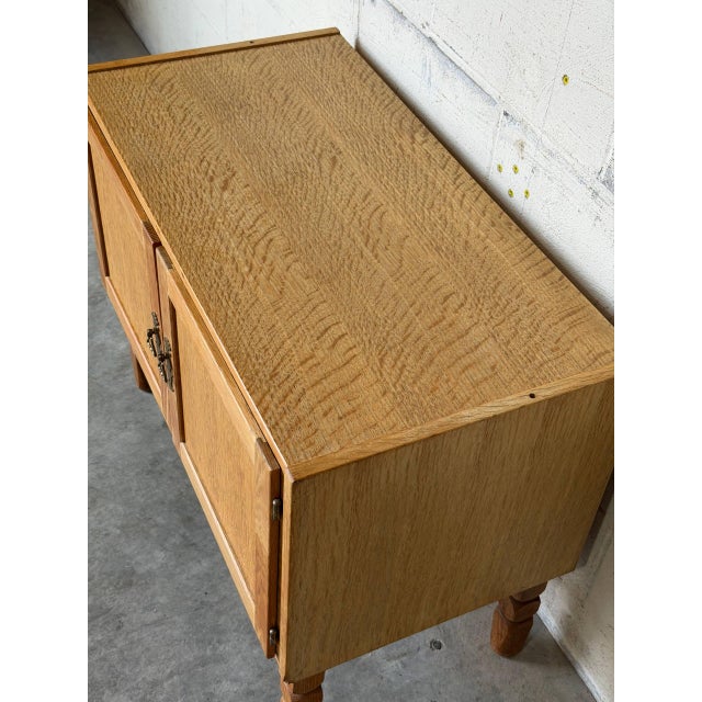Oak Small Storage Cabinet With Two Doors Danish Mid-Century Modern 1960s For Sale In Los Angeles - Image 6 of 12