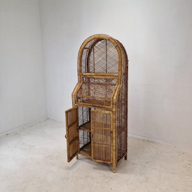 Italian Bamboo and Rattan Bookcase, 1970s For Sale - Image 6 of 17