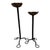 Two, Arts & Crafts Period Wrought Iron and Copper Candlesticks For Sale