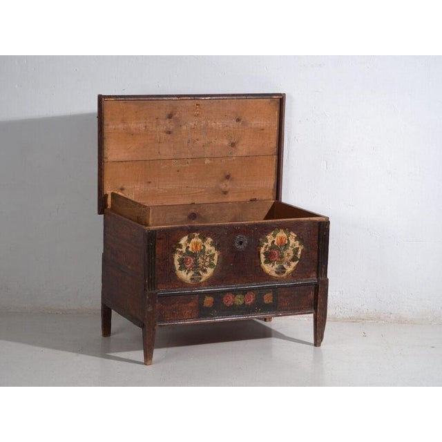 Tyrolean Painted Dowry Chest by Amaru For Sale - Image 4 of 11