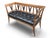 Black Vintage Sculpted Wood Bench With Button-Tufted Black Leather Seat For Sale - Image 8 of 12