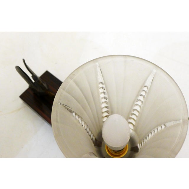 Art Deco Swans and Flared Tulip Beaded Lamp For Sale - Image 3 of 15