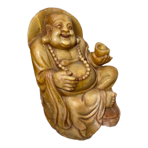 Share Huge Vintage 55 Pound Chinese Buddha God Soapstone Stone Sculpture Statue Figure