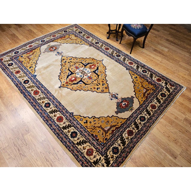 Brown Vintage Indian Agra Carpet, Handwoven Wool Pile, Open Field Design, 8' x 11' For Sale - Image 8 of 18