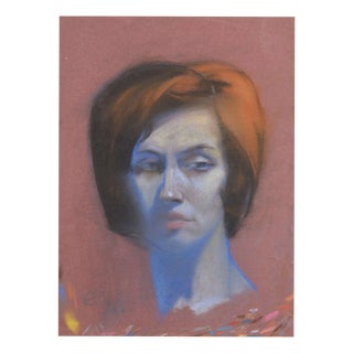 Albert Goltjakov, Portrait of a Woman, 1962, Pastel on Paper For Sale