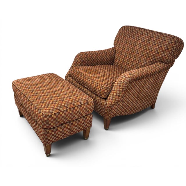Classic Lewis Mittman Lounge Chairs & Ottoman - 3 Piece Set For Sale - Image 9 of 13