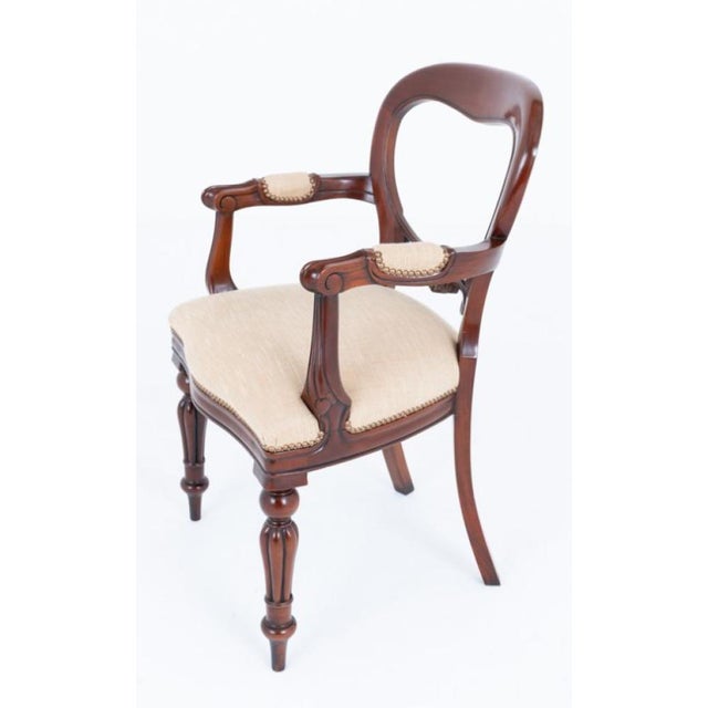 Wood Victorian Balloon Back Dining Chairs, 1890s, Set of 8 For Sale - Image 7 of 7