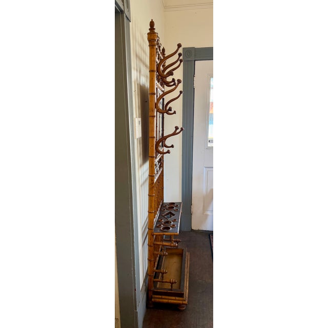 19th Century Faux Bamboo Mahogany Hall Stand For Sale - Image 10 of 16